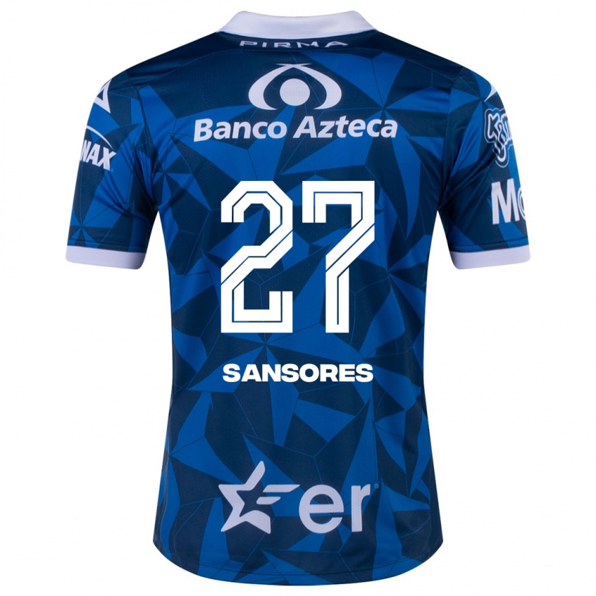 Mænd Miguel Sansores #27 Blå Udebane Spillertrøjer 2023/24 Trøje T-Shirt