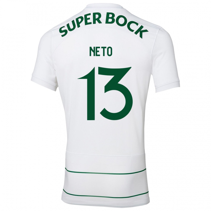 Mænd Luis Neto #13 Hvid Udebane Spillertrøjer 2023/24 Trøje T-Shirt