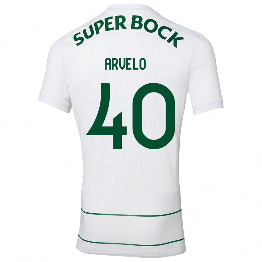 Mænd Adam Arvelo #40 Hvid Udebane Spillertrøjer 2023/24 Trøje T-Shirt