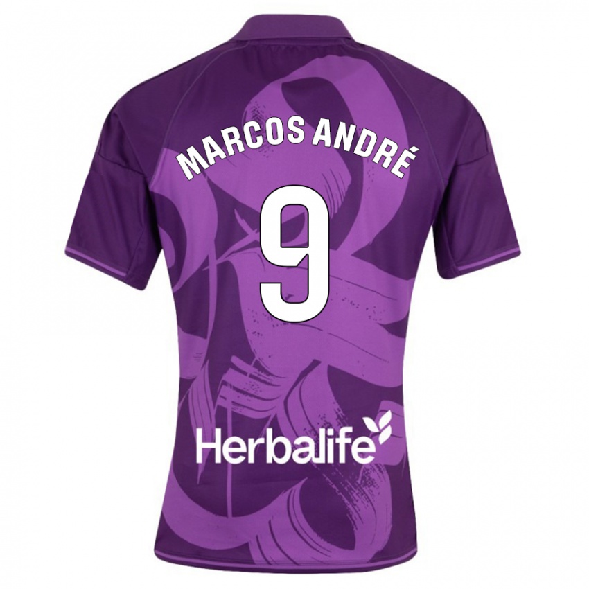 Mænd Marcos André #9 Viol Udebane Spillertrøjer 2023/24 Trøje T-Shirt