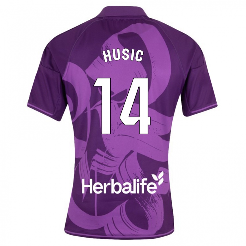 Mænd Salih Husic #14 Viol Udebane Spillertrøjer 2023/24 Trøje T-Shirt