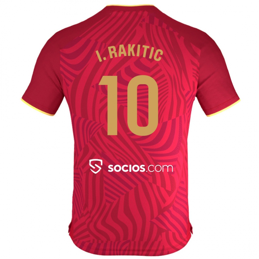 Mænd Ivan Rakitic #10 Rød Udebane Spillertrøjer 2023/24 Trøje T-Shirt