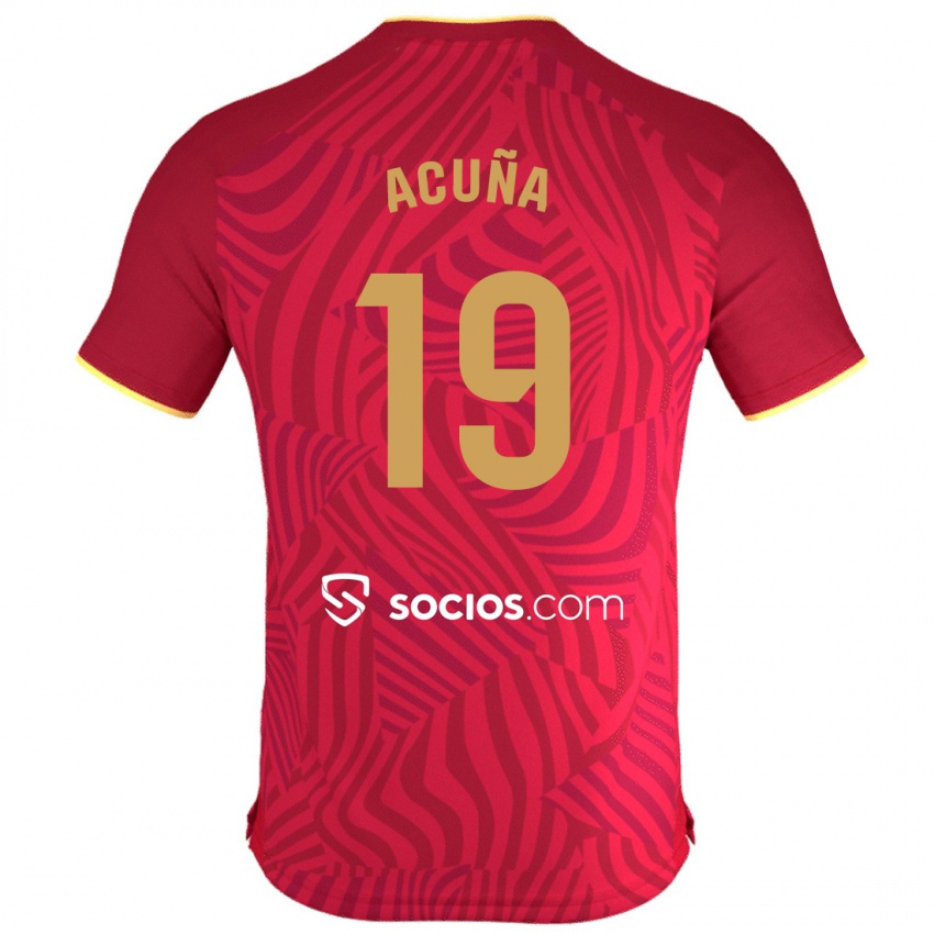 Mænd Marcos Acuna #19 Rød Udebane Spillertrøjer 2023/24 Trøje T-Shirt