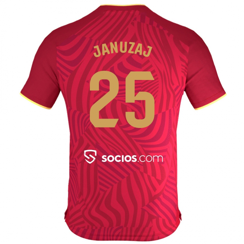 Mænd Adnan Januzaj #25 Rød Udebane Spillertrøjer 2023/24 Trøje T-Shirt