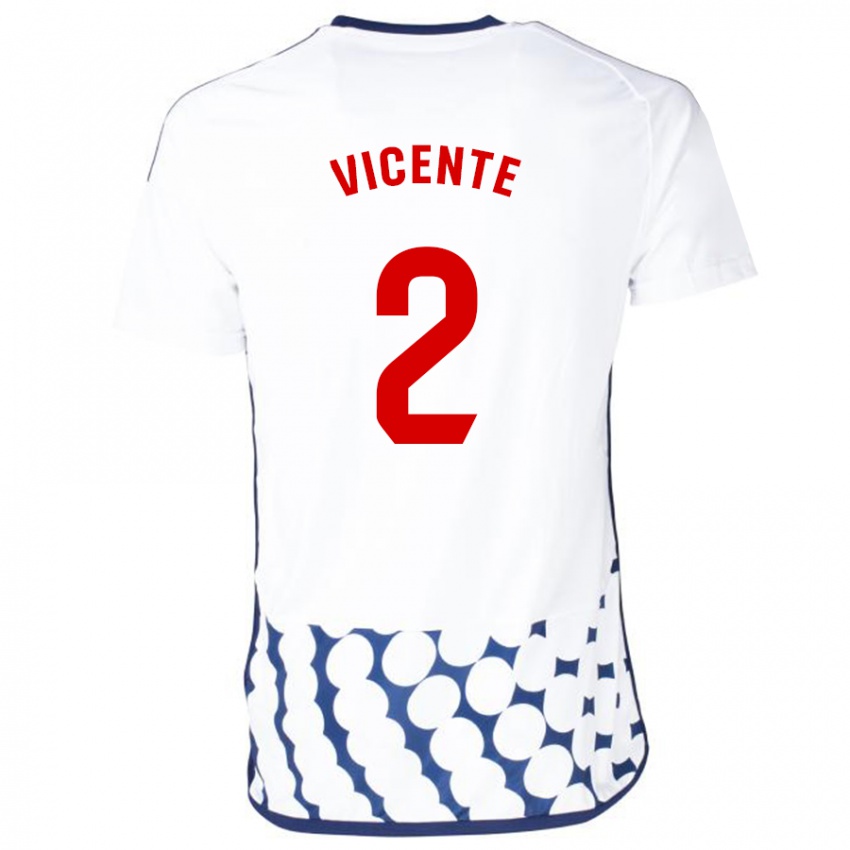 Mænd David Vicente #2 Hvid Udebane Spillertrøjer 2023/24 Trøje T-Shirt