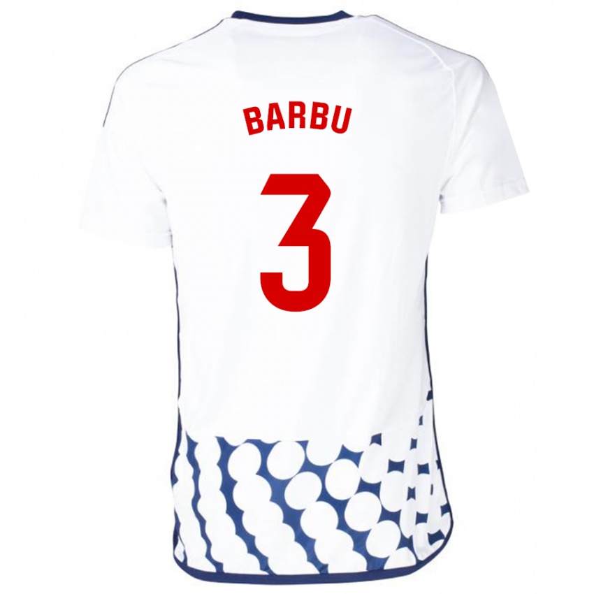 Mænd Álex Barbu #3 Hvid Udebane Spillertrøjer 2023/24 Trøje T-Shirt