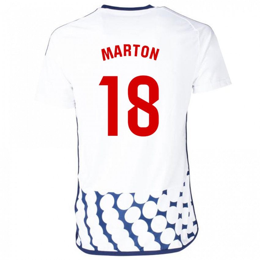Mænd Javier Marton #18 Hvid Udebane Spillertrøjer 2023/24 Trøje T-Shirt