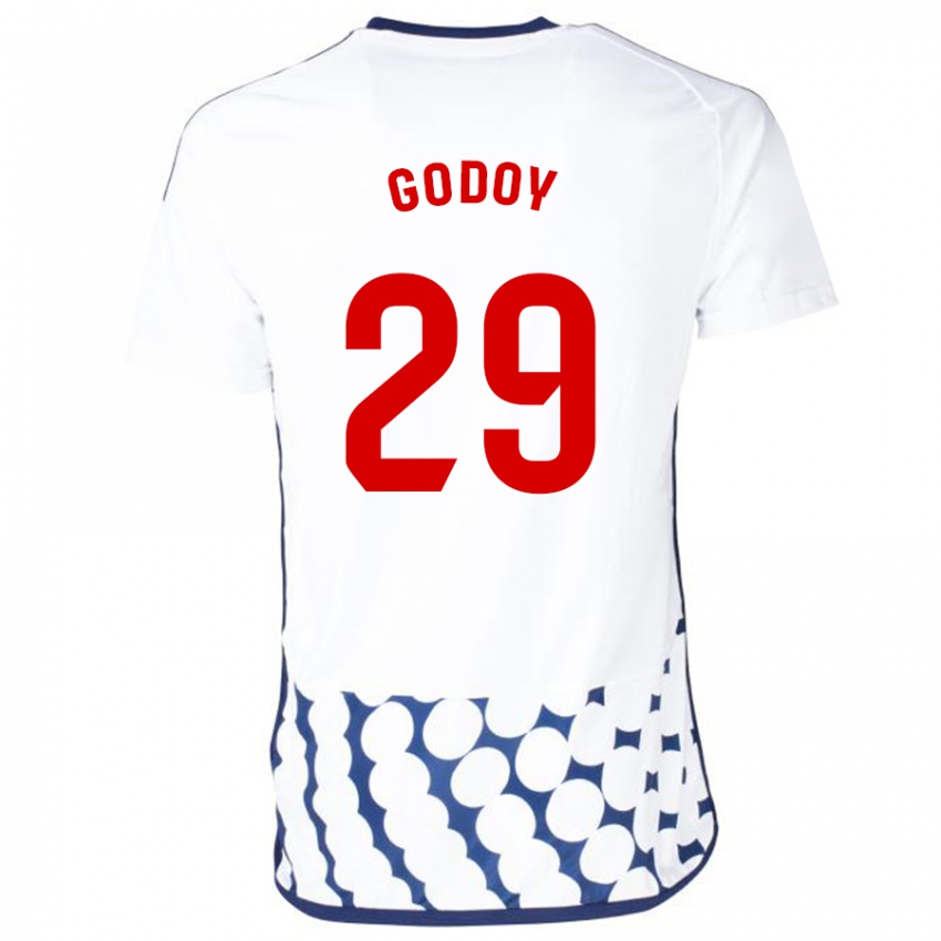 Mænd Alan Godoy #29 Hvid Udebane Spillertrøjer 2023/24 Trøje T-Shirt