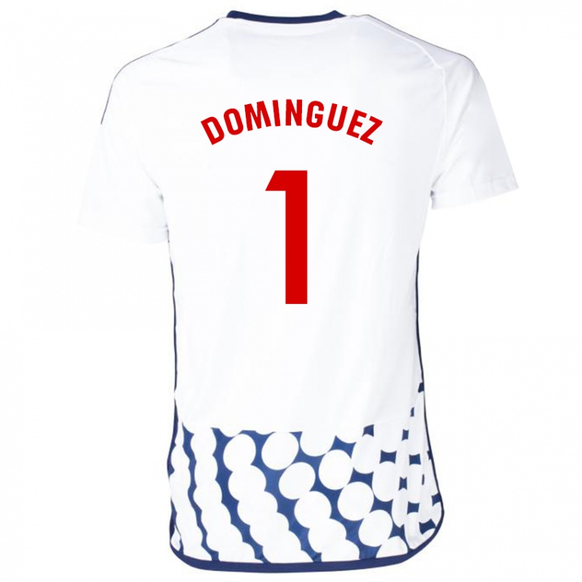 Mænd Iago Domínguez #1 Hvid Udebane Spillertrøjer 2023/24 Trøje T-Shirt