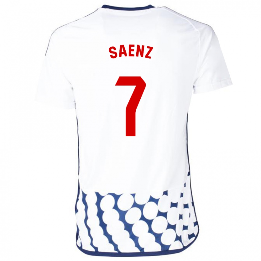 Mænd Raúl Sáenz #7 Hvid Udebane Spillertrøjer 2023/24 Trøje T-Shirt