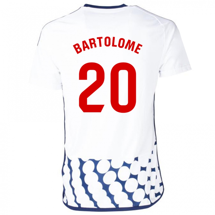 Mænd Diego Bartolomé #20 Hvid Udebane Spillertrøjer 2023/24 Trøje T-Shirt