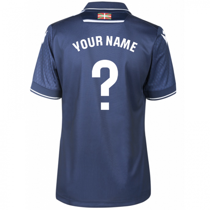 Mænd Dit Navn #0 Flåde Udebane Spillertrøjer 2023/24 Trøje T-Shirt
