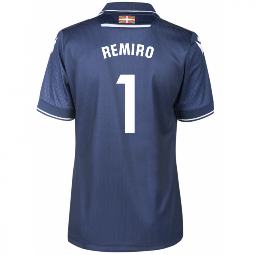 Mænd Alex Remiro #1 Flåde Udebane Spillertrøjer 2023/24 Trøje T-Shirt