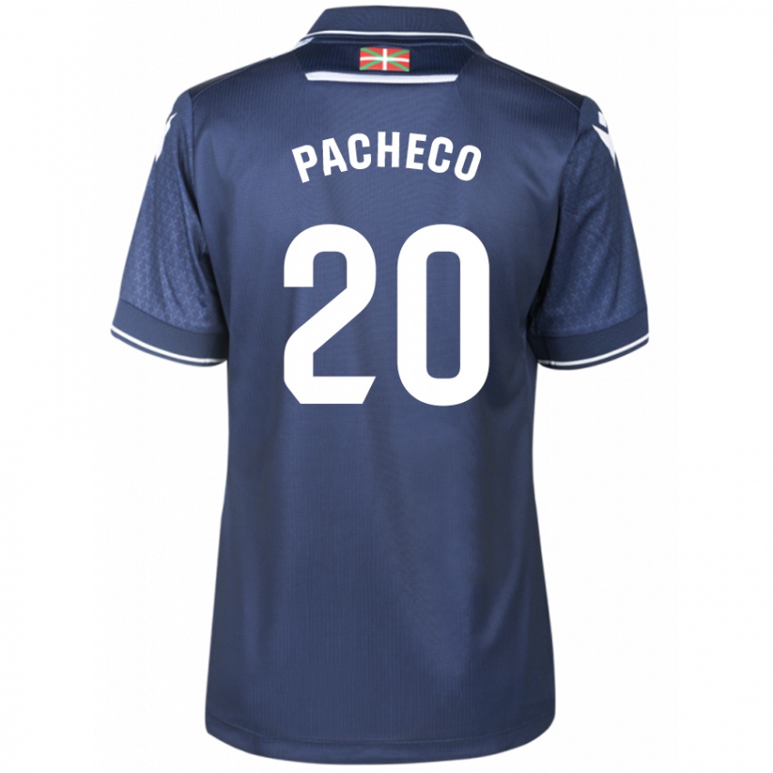 Mænd Jon Pacheco #20 Flåde Udebane Spillertrøjer 2023/24 Trøje T-Shirt