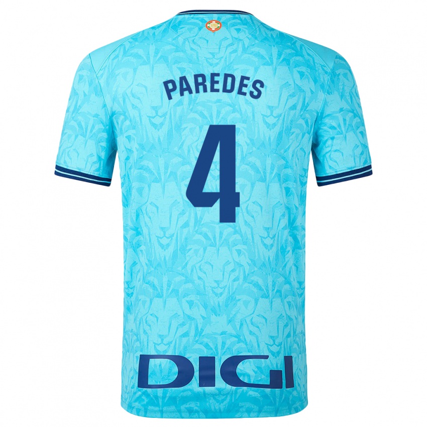 Mænd Aitor Paredes #4 Himmelblå Udebane Spillertrøjer 2023/24 Trøje T-Shirt