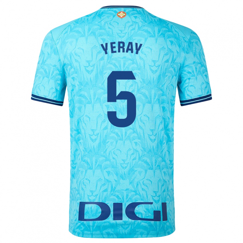 Mænd Yeray Alvarez #5 Himmelblå Udebane Spillertrøjer 2023/24 Trøje T-Shirt