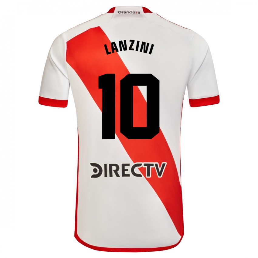 Kvinder Manuel Lanzini #10 Hvid Rød Hjemmebane Spillertrøjer 2023/24 Trøje T-Shirt