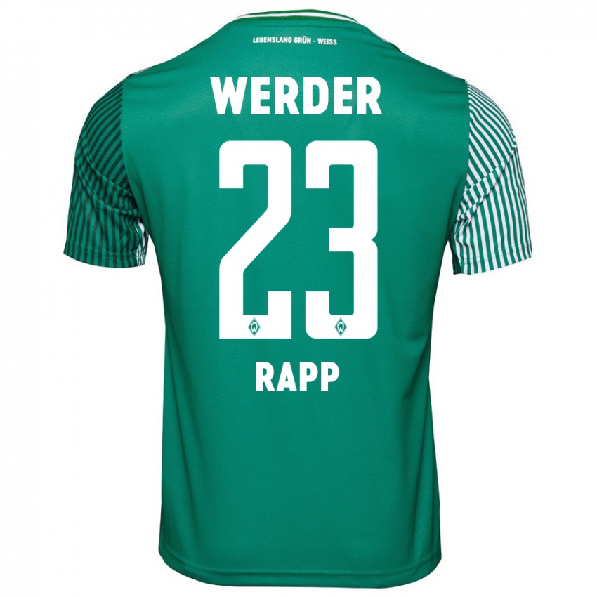 Kvinder Nicolai Rapp #23 Grøn Hjemmebane Spillertrøjer 2023/24 Trøje T-Shirt