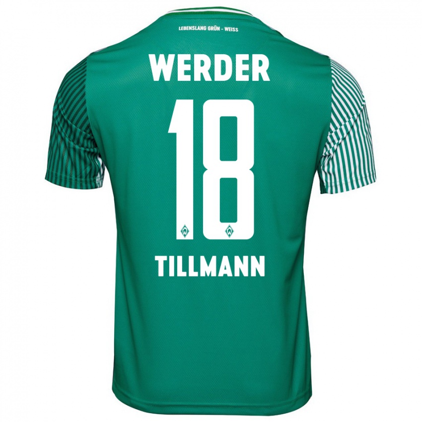 Kvinder Felix Tillmann #18 Grøn Hjemmebane Spillertrøjer 2023/24 Trøje T-Shirt