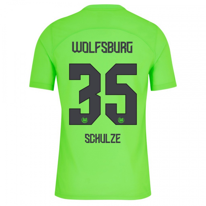 Kvinder Philipp Schulze #35 Grøn Hjemmebane Spillertrøjer 2023/24 Trøje T-Shirt