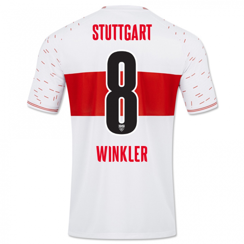 Kvinder Nathan Winkler #8 Hvid Hjemmebane Spillertrøjer 2023/24 Trøje T-Shirt