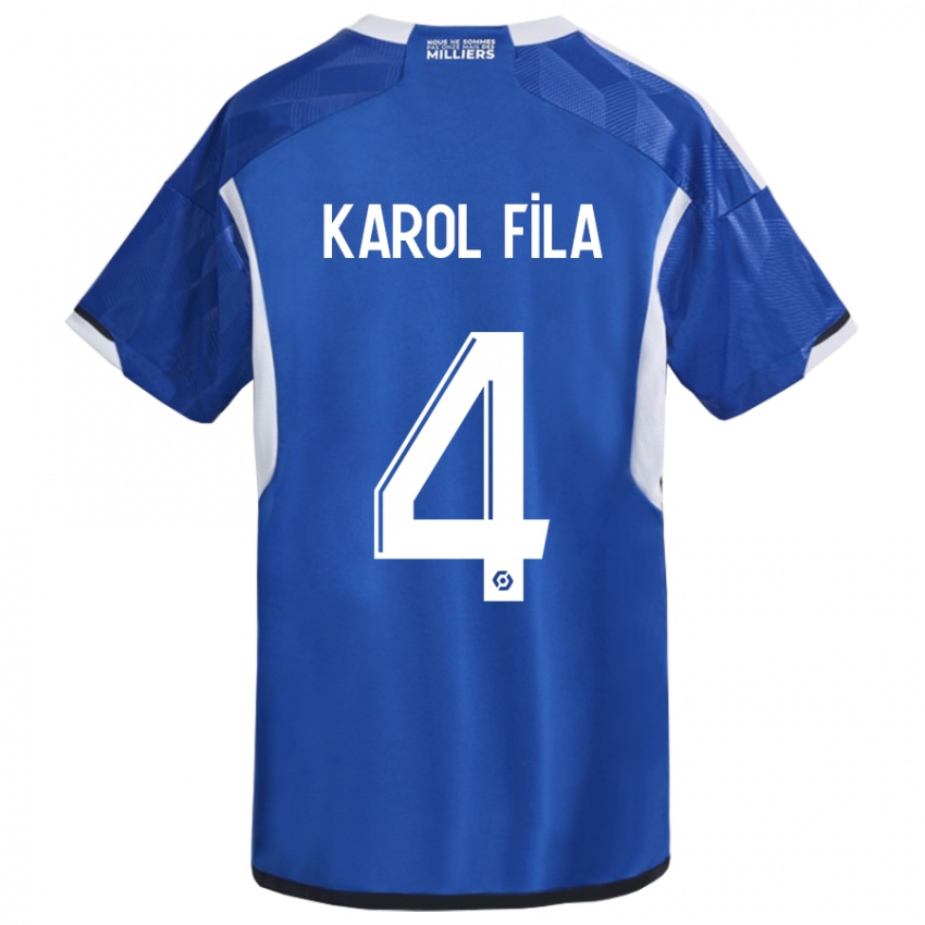 Kvinder Karol Fila #4 Blå Hjemmebane Spillertrøjer 2023/24 Trøje T-Shirt