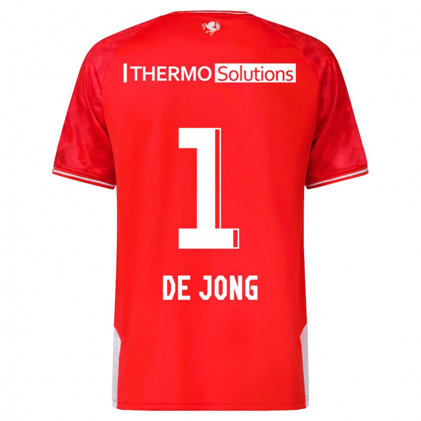 Kvinder Danielle De Jong #1 Rød Hjemmebane Spillertrøjer 2023/24 Trøje T-Shirt