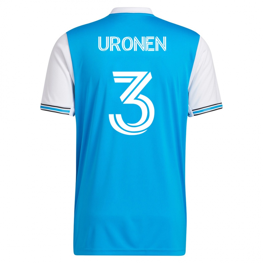 Kvinder Jere Uronen #3 Blå Hjemmebane Spillertrøjer 2023/24 Trøje T-Shirt