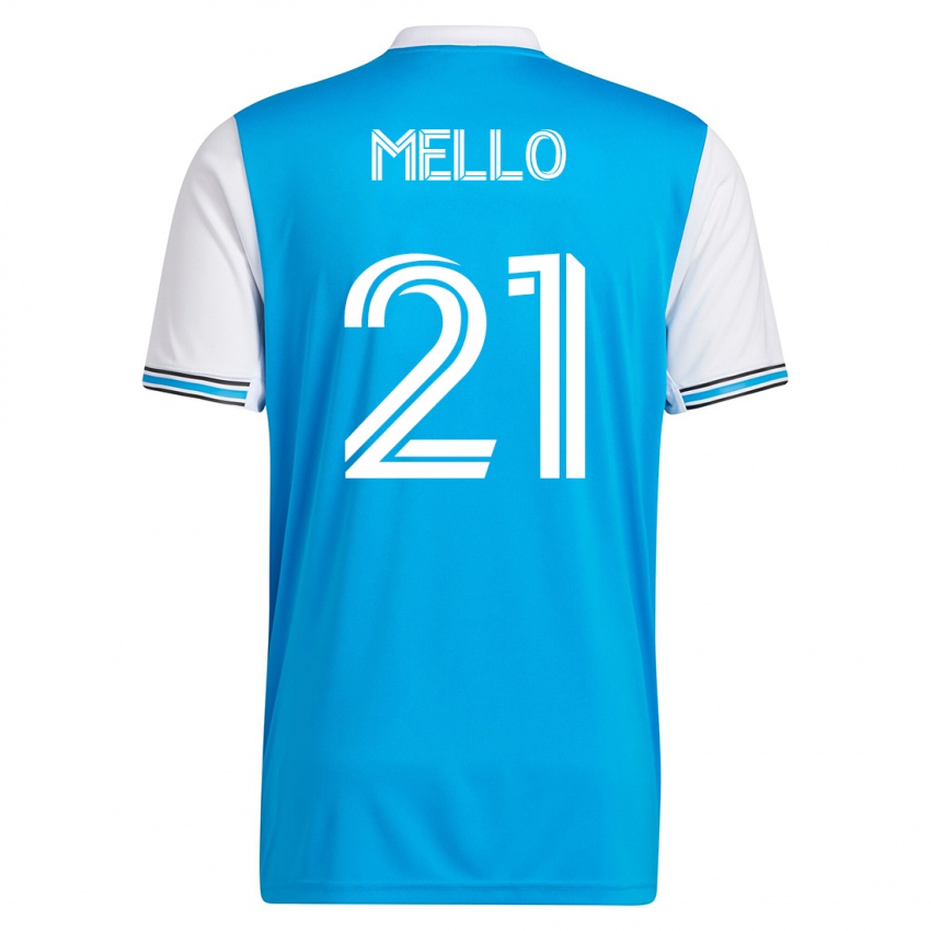 Kvinder Vinicius Mello #21 Blå Hjemmebane Spillertrøjer 2023/24 Trøje T-Shirt