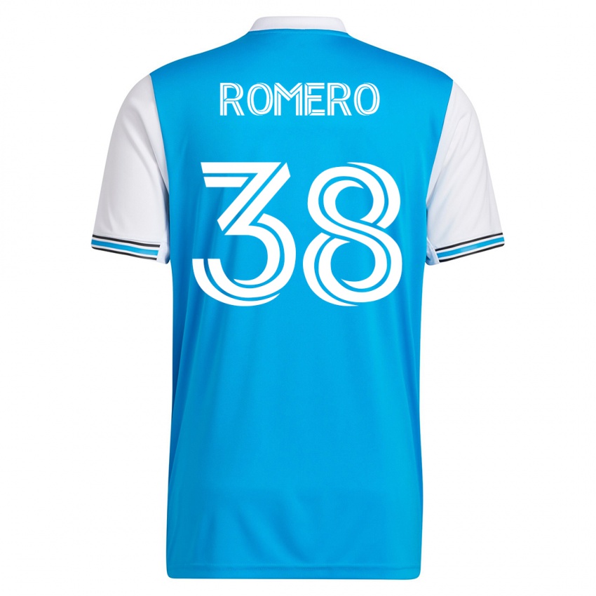 Kvinder Brian Romero #38 Blå Hjemmebane Spillertrøjer 2023/24 Trøje T-Shirt
