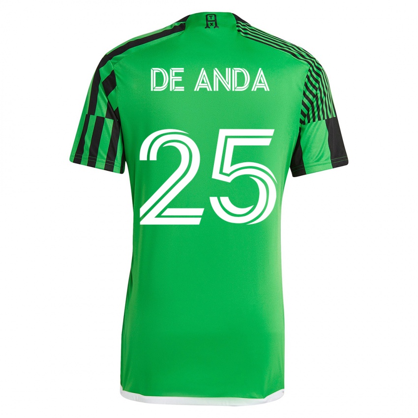 Kvinder Anthony De Anda #25 Grøn Sort Hjemmebane Spillertrøjer 2023/24 Trøje T-Shirt