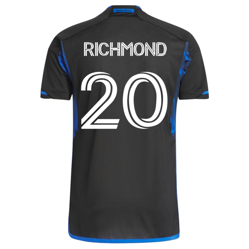Kvinder Will Richmond #20 Blå Sort Hjemmebane Spillertrøjer 2023/24 Trøje T-Shirt