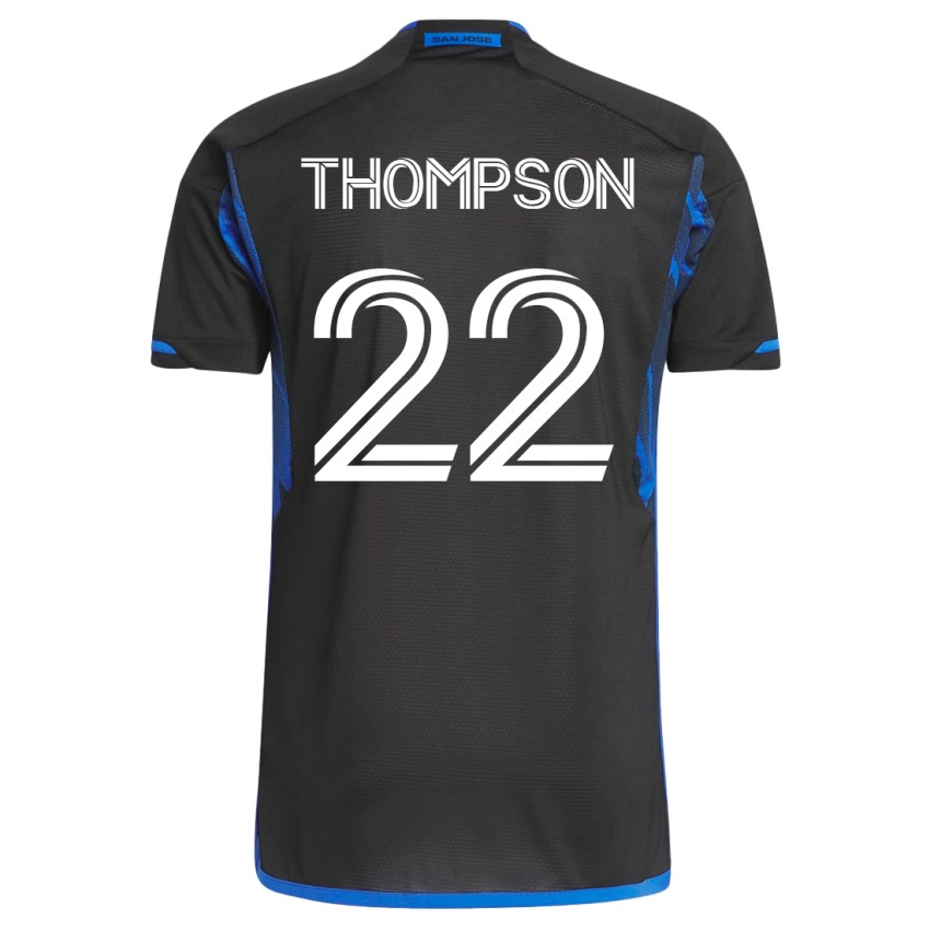 Kvinder Tommy Thompson #22 Blå Sort Hjemmebane Spillertrøjer 2023/24 Trøje T-Shirt