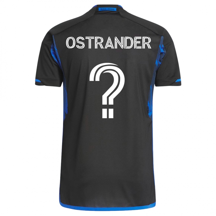 Kvinder William Ostrander #0 Blå Sort Hjemmebane Spillertrøjer 2023/24 Trøje T-Shirt