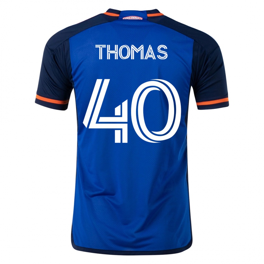 Kvinder Kai Thomas #40 Blå Hjemmebane Spillertrøjer 2023/24 Trøje T-Shirt