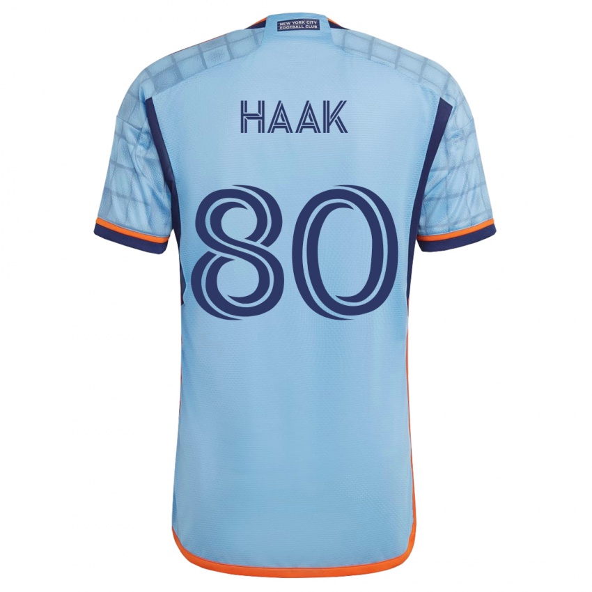 Kvinder Justin Haak #80 Blå Hjemmebane Spillertrøjer 2023/24 Trøje T-Shirt