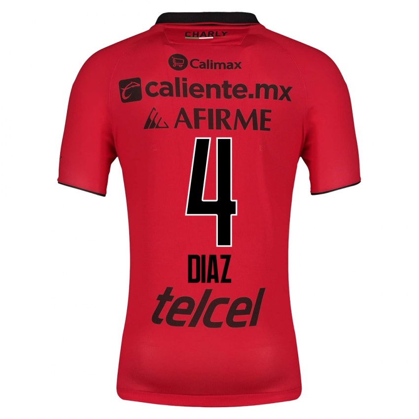 Kvinder Nicolás Díaz #4 Rød Hjemmebane Spillertrøjer 2023/24 Trøje T-Shirt