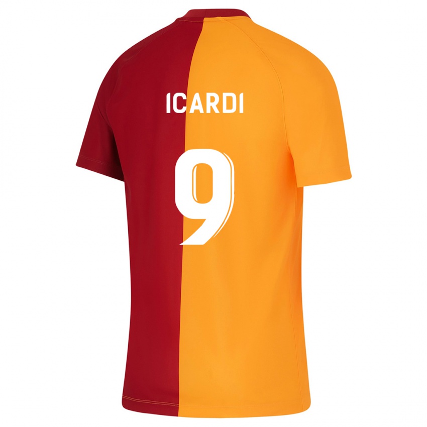 Kvinder Mauro Icardi #9 Appelsin Hjemmebane Spillertrøjer 2023/24 Trøje T-Shirt