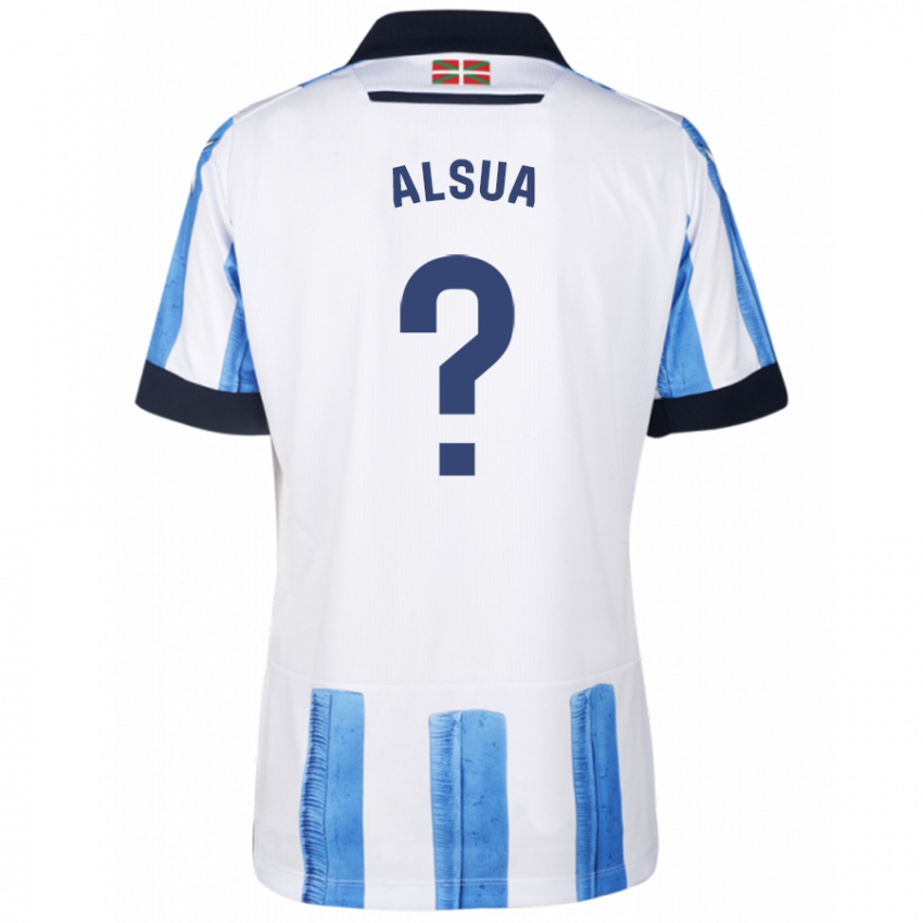 Kvinder Adur Alsua #0 Blå Hvid Hjemmebane Spillertrøjer 2023/24 Trøje T-Shirt