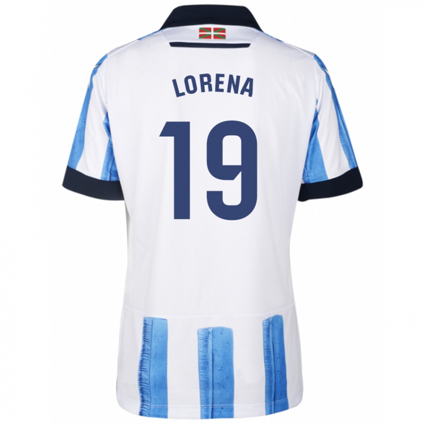 Kvinder Lorena Navarro Domínguez #19 Blå Hvid Hjemmebane Spillertrøjer 2023/24 Trøje T-Shirt