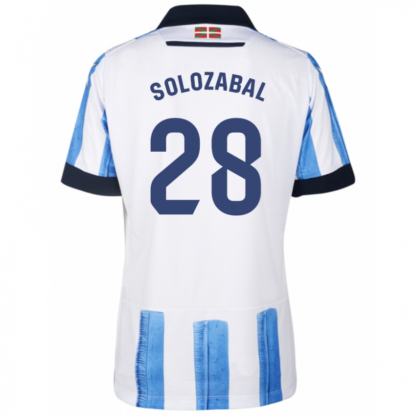 Kvinder Malen Solozabal Ibarra #28 Blå Hvid Hjemmebane Spillertrøjer 2023/24 Trøje T-Shirt