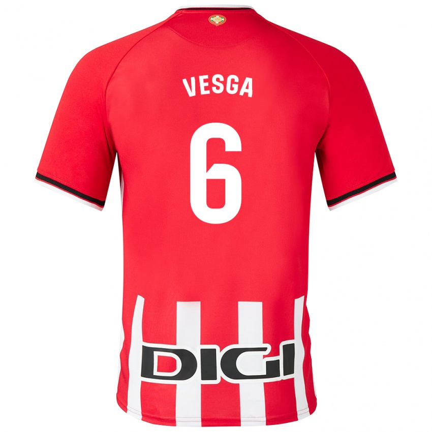 Kvinder Mikel Vesga #6 Rød Hjemmebane Spillertrøjer 2023/24 Trøje T-Shirt