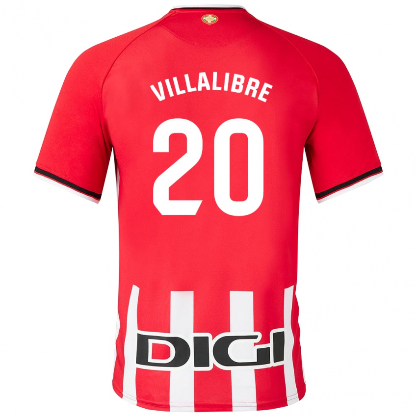 Kvinder Asier Villalibre #20 Rød Hjemmebane Spillertrøjer 2023/24 Trøje T-Shirt