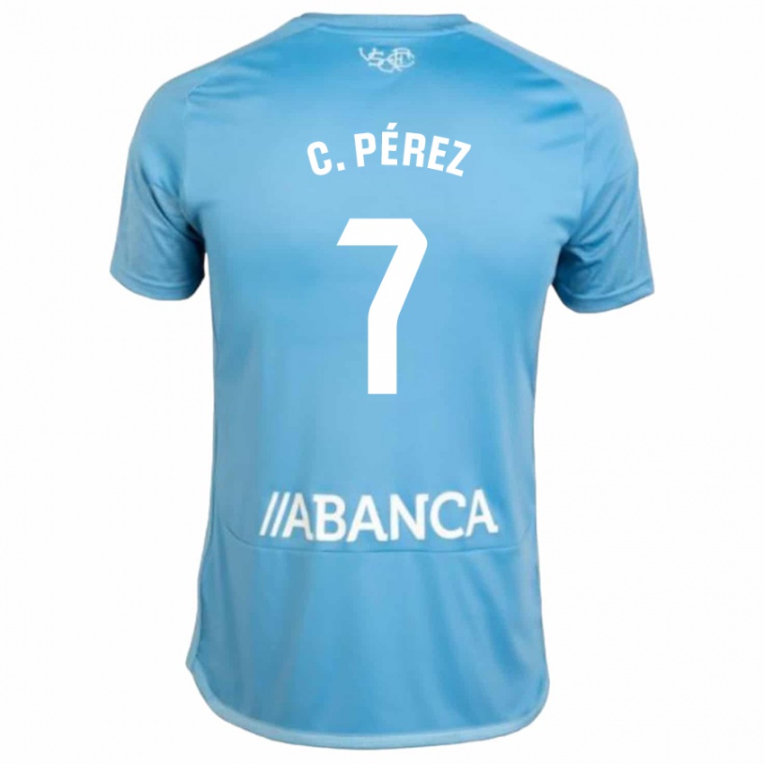 Kvinder Carles Perez #7 Blå Hjemmebane Spillertrøjer 2023/24 Trøje T-Shirt