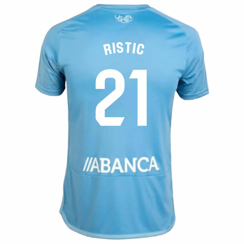 Kvinder Mihailo Ristic #21 Blå Hjemmebane Spillertrøjer 2023/24 Trøje T-Shirt