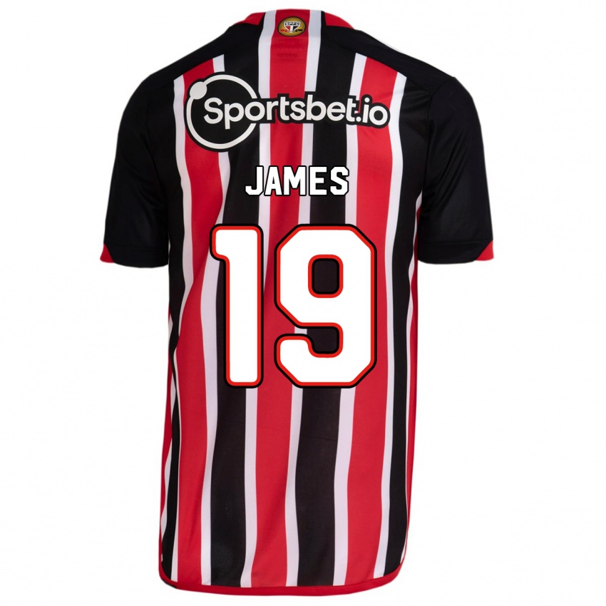 Kvinder James Rodriguez #19 Blå Rød Udebane Spillertrøjer 2023/24 Trøje T-Shirt