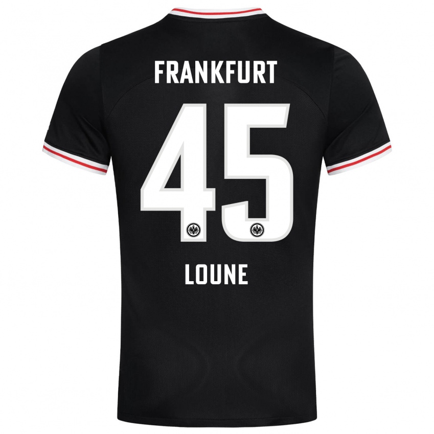 Kvinder Mehdi Loune #45 Sort Udebane Spillertrøjer 2023/24 Trøje T-Shirt