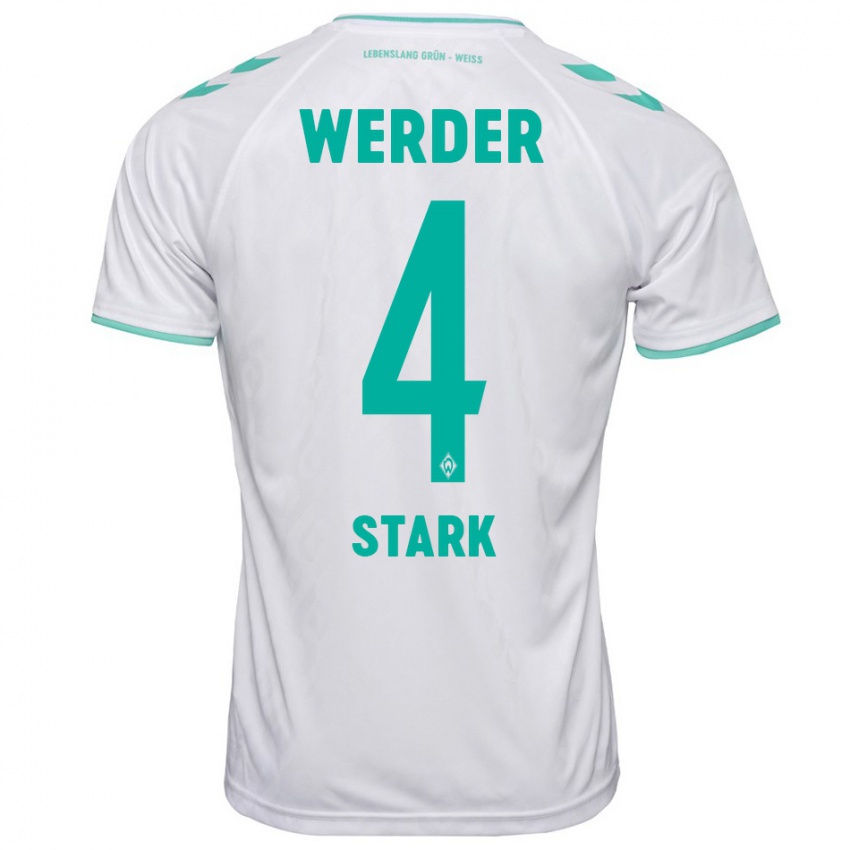 Kvinder Niklas Stark #4 Hvid Udebane Spillertrøjer 2023/24 Trøje T-Shirt