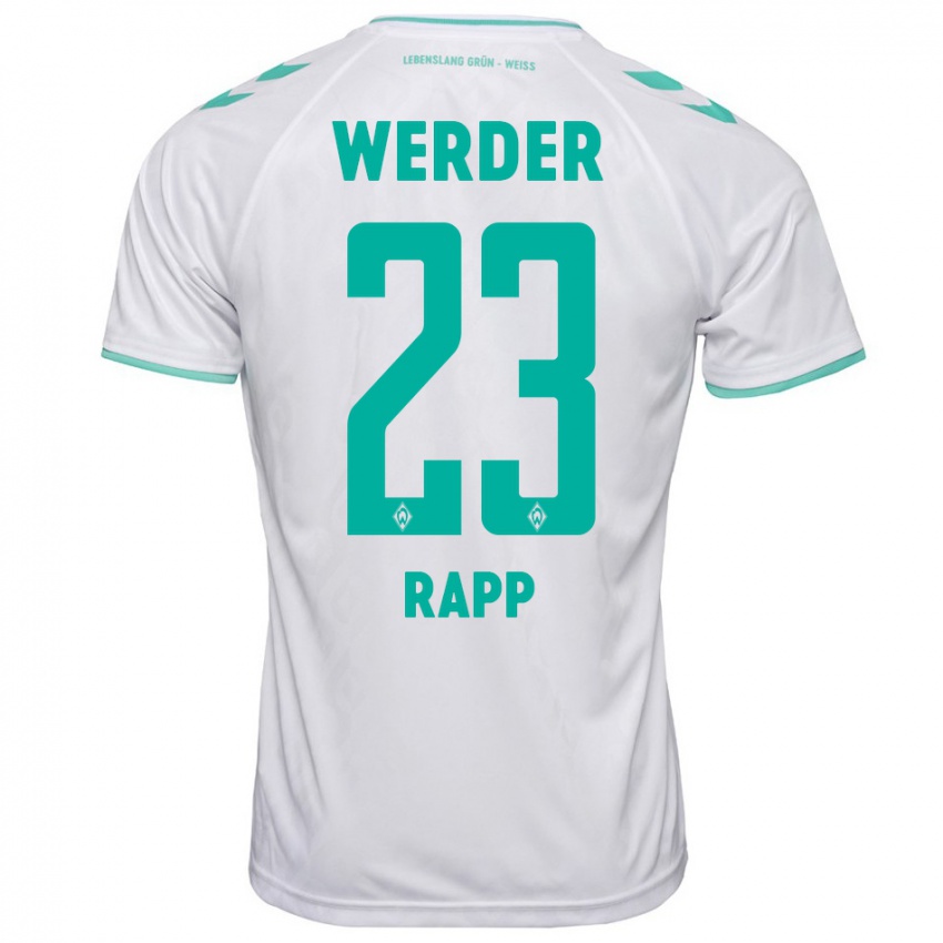 Kvinder Nicolai Rapp #23 Hvid Udebane Spillertrøjer 2023/24 Trøje T-Shirt