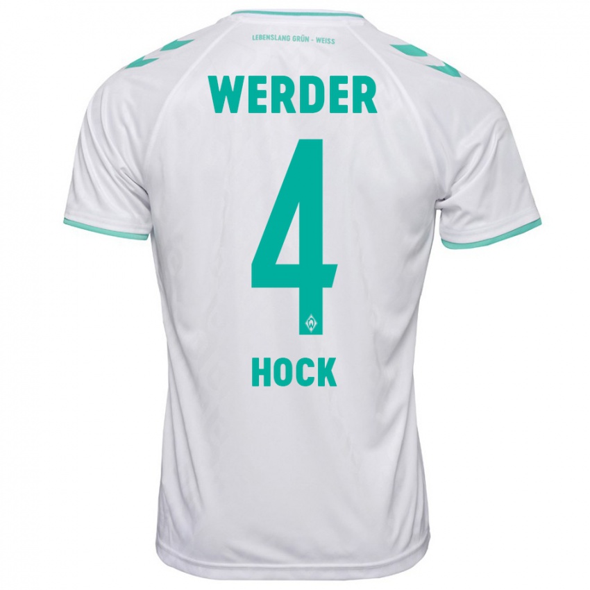 Kvinder Alexander Höck #4 Hvid Udebane Spillertrøjer 2023/24 Trøje T-Shirt